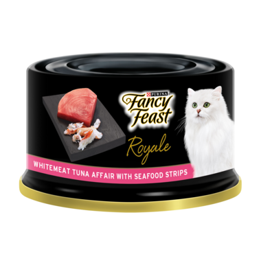 FANCY FEAST Adult Royale Whitemeat Tuna Affair with Seafood Strips Wet Cat Food - 85G
