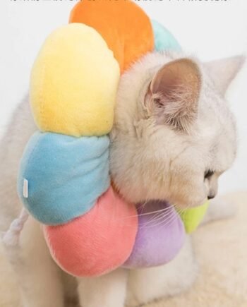 Pet Elizabeth Collar Surgery Anti-Lick Wound Healing Sunflower Cat Protective Neck Cone Recovery