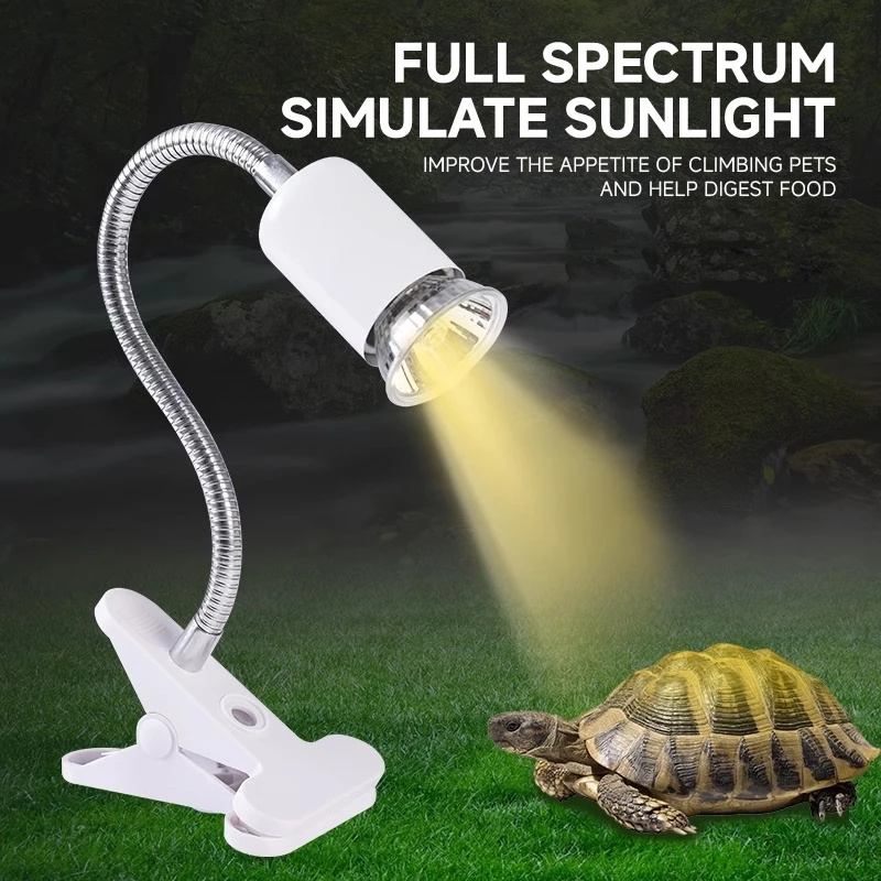 UVA UVB Turtle Basking Lamp Lampu Kura Kura Turtle Reptile Heat Lamp Aquarium Holder for UV Bulb